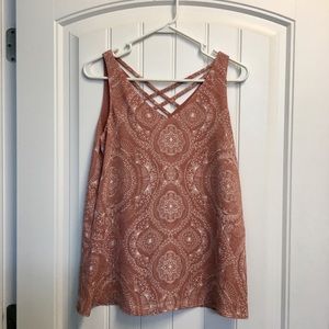 Cross cross back flowy tank top